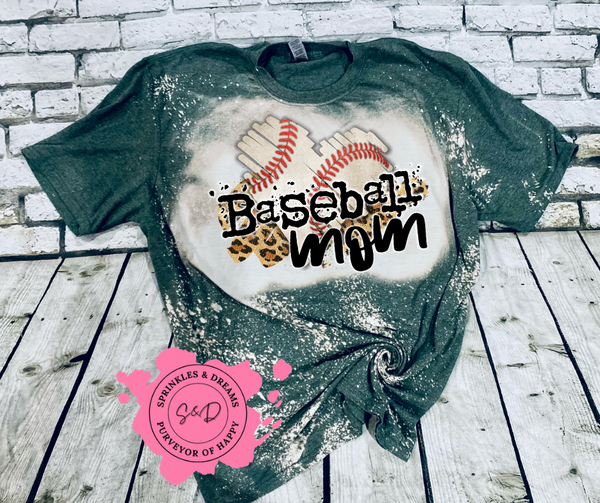 Baseball Mom Bleached Tee