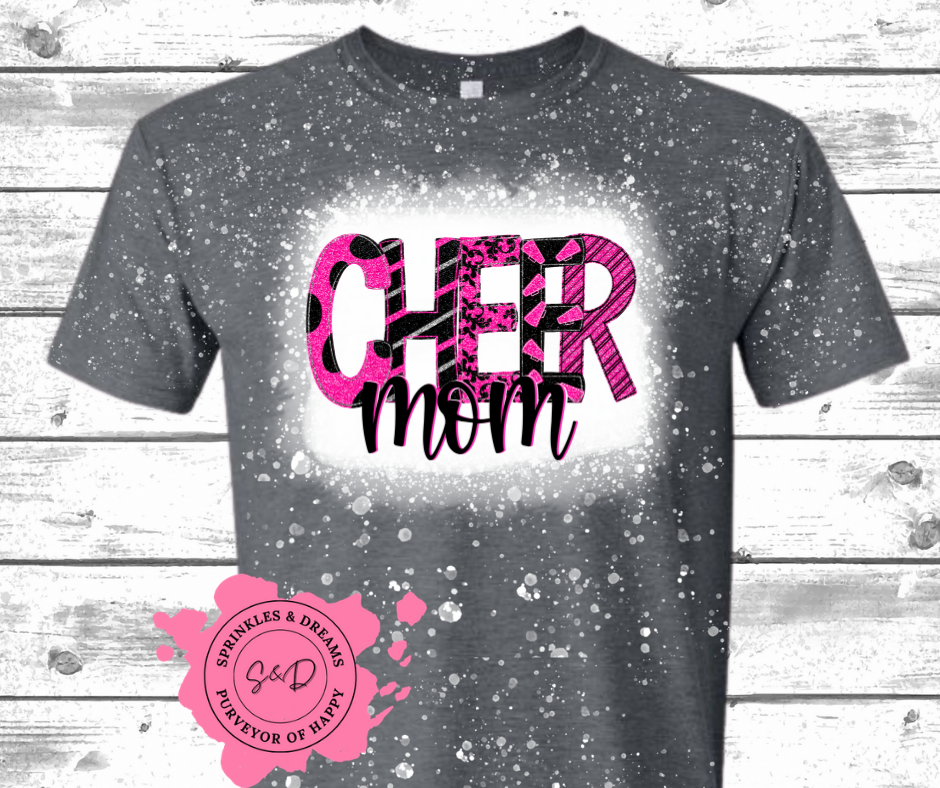 Cheer Mom Pink Bleached