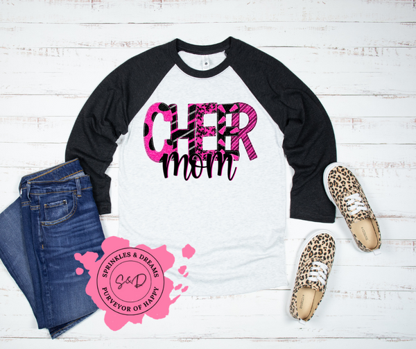 Cheer Mom Pink Raglan