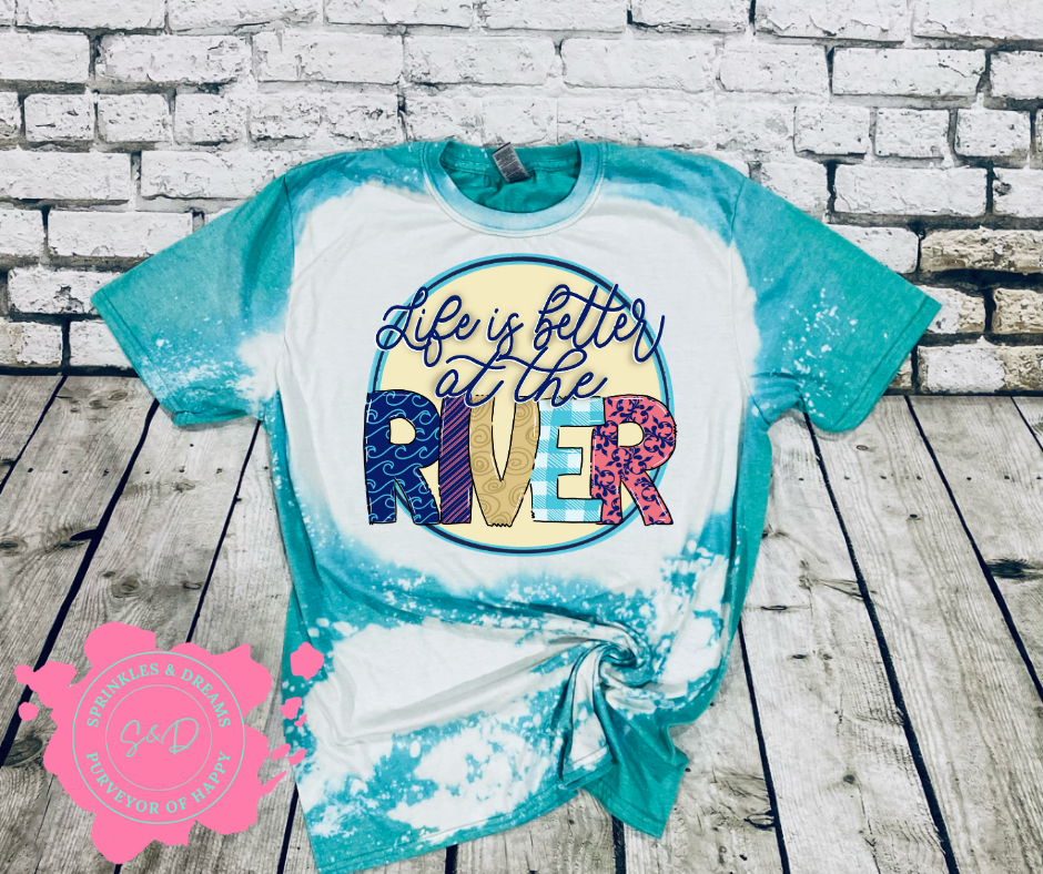 Life is Better on the River Bleached T-shirt