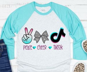 Peace Cheer TikTok Raglan (Youth)