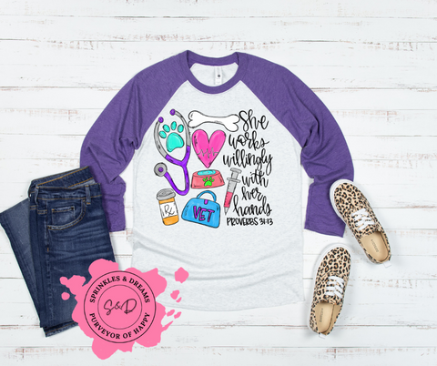 Vet or Vet Tech Proverbs Raglan